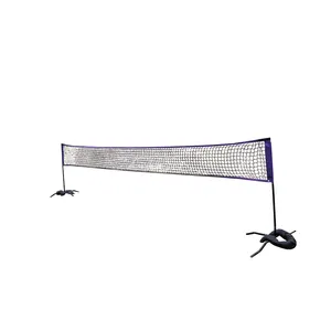 鉄棒組み立てバドミントンネットセット高さ調節可能スチールベーススポーツネットテニスバレーボールの使用法