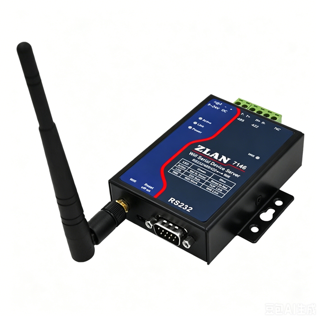 ZLAN7146 Industrial WiFi Serial Server RS232 RS485 RS422 Wireless Ethernet Gateway DC9-24V in Stock