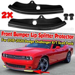 2x Front Bumper <b>Lip</b> Shovel Protector Strip Body Kit Diffuser Spoiler <b>Splitter</b> Guard for Dodge Challenger R/T Scat Pack 2015-2020 - Product Image 1