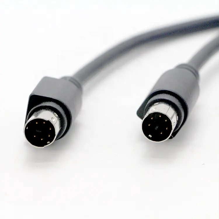 Kabel Pengisian Daya 1.8 M/6ft Mini DIN 6 Mini DIN Colokan 6 Pin Laki-laki Kabel Beige 1.5/2/3/4/5/6/7/9 M