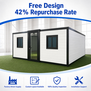 Casa Contenedor Prefabricada Expandible Impermeable de 20/40 Pies, Casa Móvil Portátil Pequeña con 2 Dormitorios, Casa Modular de Lujo - Product Image 1
