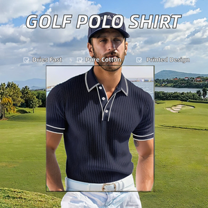 Camisa de Golf de Alta Calidad para Hombre, Nueva, Verano, Casual, 100% Algodón, Manga Regular, Estampado, Transpirable, Diseño Ecológico - Product Image 2