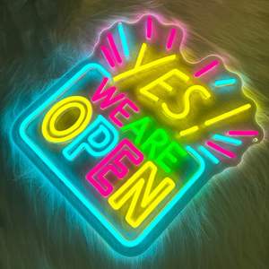 Enseignes Néon Ouvertes Dimmable Alimenté par USB Grand OUI <span class=keywords><strong>NOUS</strong></span> <span class=keywords><strong>SOMMES</strong></span> OUVERTS Enseigne Néon Led CUSTOM LED NEON LIGHTS - Product Image 2