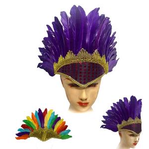 Halloween Hari anak-anak kinerja pesta bulu kepala India warna-warni alat peraga hiasan kepala - Product Image 1