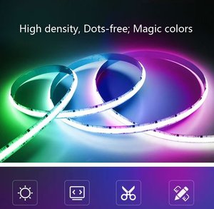 Tiras <span class=keywords><strong>LED</strong></span> COB para correr de alta densidad programables 784chips/M APP control remoto colores mágicos DC24V RGBW para decoración de Navidad - Product Image 4