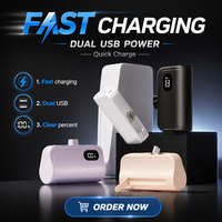 Batterie Externe Compacte Portable Mini pour Extérieur, Charge Rapide 5W, Double USB, 5000mAh, Entrée DC, Écran LED, Câble de Charge Intégré