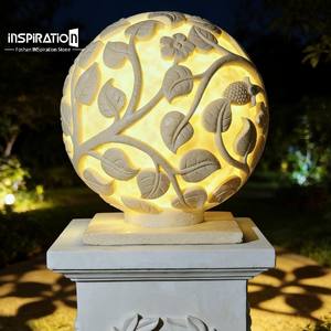 Luminaire décoratif en pierre artificielle pour château <span class=keywords><strong>irlandais</strong></span>, cour et jardin – Sculpture paysagère en pierre préfabriquée - Product Image 5