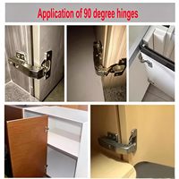 Charnière d'angle Elite 90 degrés finition chromée, charnières à fermeture amortie détachables pour meuble d'angle coudé ou porte d'armoire