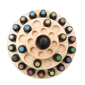 Solid Wood Essential Oil Rack Rectangle Multi Layer Storage <b>Shelf</b> For <b>Desktop</b> Organizer - Product Image 3