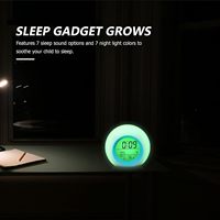 Jam Alarm Digital Bulat LED Lampu Malam Fungsi Tunda Termometer Kalender Jam Alarm Meja Samping Tempat Tidur untuk Anak-Anak Rumah