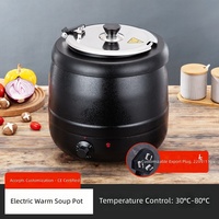 Marmite à soupe électrique de luxe en acier inoxydable noir mat 500W 10L, autoportante, carrée, pour buffet