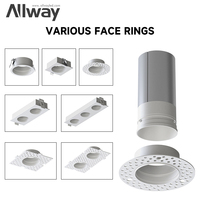 ALLWAY - Luces Empotradas de Aluminio para Interiores, Comerciales, 5W 10W 15W, Foco LED COB, Iluminación de Pared, Downlight