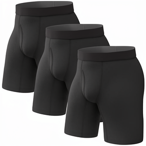 <b>Mens</b> Modal Sport Underwear Breathable Antibacterial Boxer Briefs Woven Waist Logo Soft <b>Stretch</b> Comfortable Daily Wear - Product Image 1