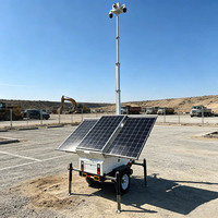 Remorque de surveillance CCTV solaire mobile conçue pour la sécurité temporaire des chantiers, antivol 24h/24 et 7j/7 sur site et surveillance à distance