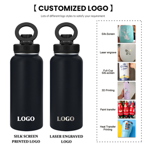 New Arrival 32oz Stainless Steel Water <b>Bottle</b> with Magnetic Lid and Straw Mobile Phone Holder for Business Gifts - Product Image 6