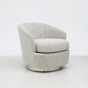 Silla de Lujo Ligera con Base de Madera Sólida, Silla de Descanso, Sillón Individual para Hogar, Hotel, Oficina, Sala de Estar, Silla Giratoria Blanca Crema - Product Image 1