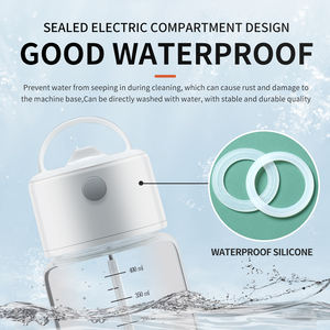 FINDNICE H23A Tasse mélangeuse électrique rechargeable par USB, activation à un bouton, base antidérapante, échelle de volume claire, verre, compatible lave-vaisselle - Product Image 4