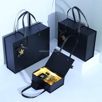 Boîte cadeau de luxe personnalisée en kraft avec doublure en éponge, revêtement UV, fermeture magnétique, ruban - Pour anniversaires/mariages, petits cadeaux - Disponible en rose