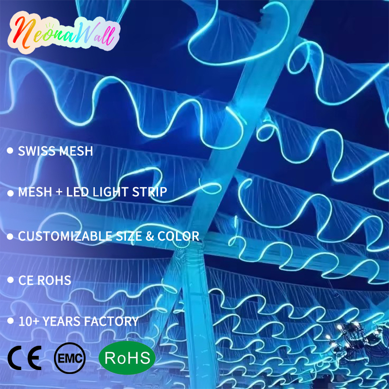 Neonawall Custom Modern Wedding Arch Ceiling Light for Wedding Hall Party Event Backdrop Home Hotel Decoration