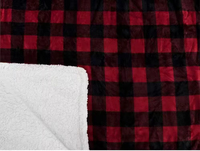 Couverture de luxe en flanelle Sherpa Polaire en flanelle à carreaux rouges Motif à carreaux en velours doux super chaud