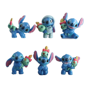 Mini 6 unids/set 3,1-3,5 cm PVC ABS Anime figuras nuevos dibujos animados <span class=keywords><strong>Lilo</strong></span> & Stitch muñecas modelado marionetas para pastel Topper caja embalaje - Product Image 1