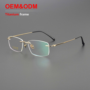 <span class=keywords><strong>Gafas</strong></span> de Titanio Hechas a Mano, Montura Cuadrada Irregular, <span class=keywords><strong>Gafas</strong></span> con Protección Anti-luz Azul - Product Image 1