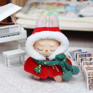Second Generation Labubu <b>Doll</b> Clothes Christmas Snowman Outfit Vinyl <b>Doll</b> <b>Accessories</b> For Blind Box Keychain Sitting Party - Product Image 4