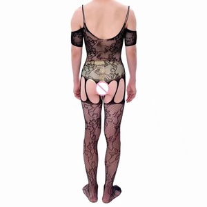 Combinaison sexy en maille pour hommes, costume de travestissement en nylon et spandex noir G480 - Product Image 2