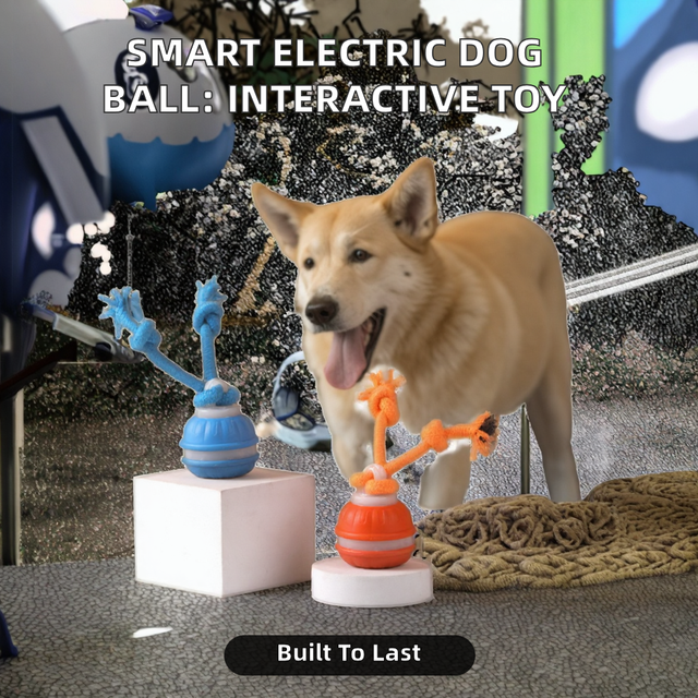 Rechargeable Durable Automatic Electric Silicone Cotton Rope Dog Ball Toy Modern Teething Interactive Fun Fashionable Pet Toy