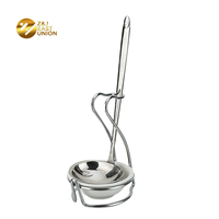 Chauffe-soupe sur pied en acier inoxydable avec support pour louche pour buffet de restaurant