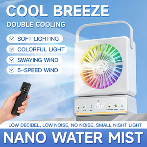Mini Portable Desktop &amp; Home AC with 7-Color LED Lights <strong>Cooling</strong> <strong>Mist</strong> <strong>Spray</strong> &amp; Music Fan 5 Wind Speed Options - Product Image 1