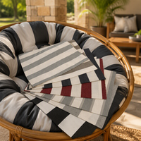 Tissu en polypropylène oléfine à rayures audacieuses, épais, pour coussins de chaise Papasan et de chaise bol, 330 g/m²