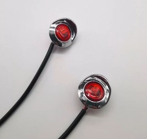 Cromato rotondo MINI 3/4 pollici ambra luci di posizione laterali per rimorchio del camion - Product Image 2