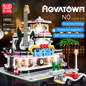 Mouldking casa de guitarra com led, 2168 peças, modelos de construção de cidades, moc, casa com luzes led, conjunto de blocos de <span class=keywords><strong>lepining</strong></span>, tijolos, crianças, brinquedos - Product Image 2