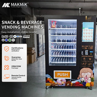 Distributeur automatique professionnel pour hôtels et restaurants, 6 niveaux de plateaux de produits, verre trempé et gestion cloud pour les acheteurs