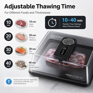 Caja inteligente con tapa para descongelar alimentos, mantiene los alimentos congelados limpios mientras se descongelan, temporizador LED inalámbrico, descongelador de <span class=keywords><strong>carne</strong></span> para cocina - Product Image 6