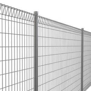 Longueur supplémentaire classique H 2 m * W 10 m 3D treillis métallique incurvé entraînement manuel système de porte de clôture à glissière en porte-à-faux pour la sécurité en vente - Product Image 1