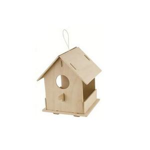 Küçük kuşlar için yaratıcı bitmemiş ahşap kuş evi DIY dekorasyon veya asılı için hayvan oyma ile cilalı kafes - Product Image 5