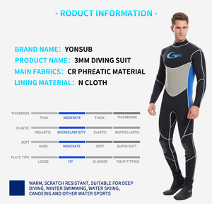 Traje de <span class=keywords><strong>Neopreno</strong></span> de 3mm para <span class=keywords><strong>Hombre</strong></span>, Traje de Buceo Térmico de Cuerpo Completo con Cremallera Trasera para Snorkel, Surf y Natación, Venta al Por Mayor, Fábrica OEM - Product Image 6