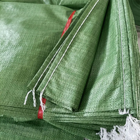 China produceert recyclebare groene PP geweven zakken van polypropyleen, leeg, 50KG 100kg, voor bouwafval, afval, zand, 55*95cm