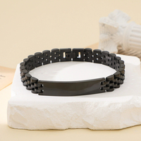 Pulseras de Acero Inoxidable de Cinco Eslabones, Flexibles y Sólidas, para Hombre, Correa de Reloj Ajustable de Acero Inoxidable con Grabado