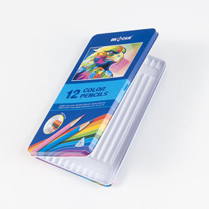 Caja de lata de lápiz rectangular de metal de color personalizado utilizada para almacenar y organizar 12 lápices de colores <span class=keywords><strong>Bos</strong></span> - Product Image 2
