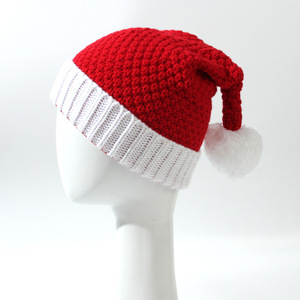 Cappello Natalizio Lavorato a Maglia di Alta Qualità, Rosso e Bianco, Stile Carino, Berretto Invernale Antivento con Pompon - Product Image 3
