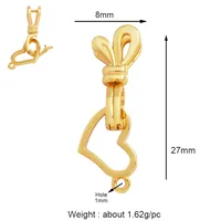 Porte-pendentif à breloque créatif à la mode pour bijoux, géométrie 18K Gold Bail Micro Pave Cubic Zirconia Accessoires Fournitures K94