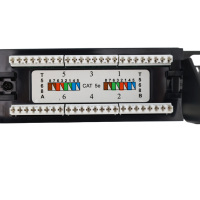 24 puertos 1U 19 "19 pulgadas Marco de distribución de fibra óptica en blanco sin módulo Cat5e Cat6 Utp Ftp/Stp Panel de conexión de red