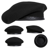 Bérets tactiques en laine vert olive pour hommes, personnalisables avec badge, doublure en soie, uniformes de scouts, Boina