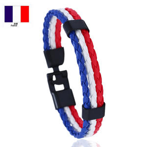 Bracelet en cuir tressé tendance 2026 aux couleurs du drapeau des États-Unis, du Canada et du Mexique pour hommes et femmes, fans d'Argentine - Product Image 6
