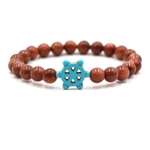 Bracelet à breloques en pierres naturelles œil de tigre, <span class=keywords><strong>pierre</strong></span> <span class=keywords><strong>volcanique</strong></span>, <span class=keywords><strong>pierre</strong></span> paon, amazonite, forme cercle et gouvernail de bateau - Meilleure vente pour le commerce international - Product Image 2