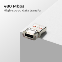 Adaptateur USB Type-C OTG FE02 DC 3A Charge Rapide Transfert de Données 480 Mbps pour Appareil Photo Ordinateur Portable LED Utilisation Coque en Aluminium Certifié RoHS