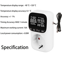 Prise thermostat rétroéclairée avec prise EU |   Contrôleur de température à minuterie pour aquarium et thermostat de chauffage pour animaux de compagnie